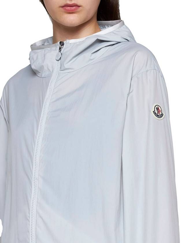 Fegeo Logo Patch Zip Up Hoodie Light Blue - MONCLER - BALAAN 6