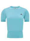 Bea Embroidery Logo Knit Top Aqua - VIVIENNE WESTWOOD - BALAAN 2