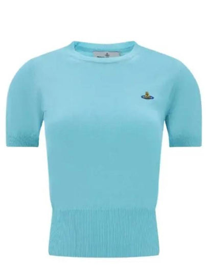 Bea Embroidery Logo Knit Top Aqua - VIVIENNE WESTWOOD - BALAAN 2