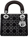 Lady Strass Cannage Satin Mini Bag Black - DIOR - BALAAN 1