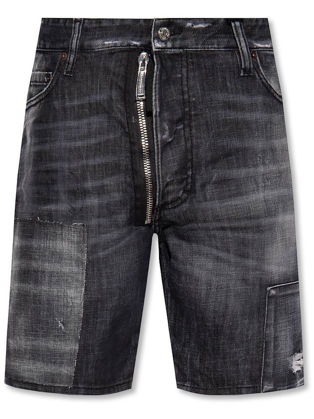 Men's Marine Denim Shorts Black - DSQUARED2 - BALAAN 1