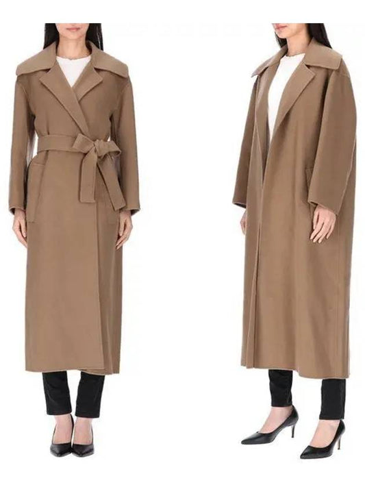 Giulietta Waist Belted Wool Single Coat Light Brown - MAX MARA - BALAAN 2