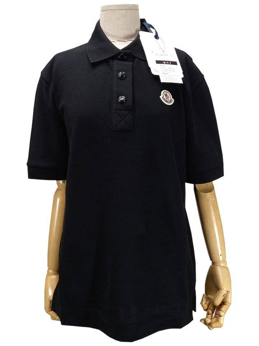 logo patch short sleeve PK shirt black - MONCLER - BALAAN 2