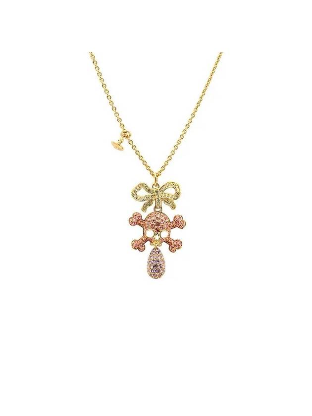 Women Faustine Skull Pendant Crystal Necklace Gold - VIVIENNE WESTWOOD - BALAAN 1