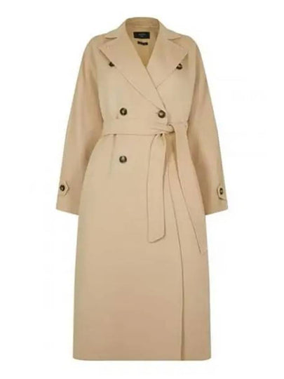 Affetto Belt Virgin Wool Double Coat Beige - MAX MARA - BALAAN 2