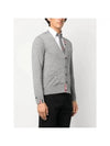 Men's Jersey Stitch V-Neck Cardigan Light Grey - THOM BROWNE - BALAAN 5