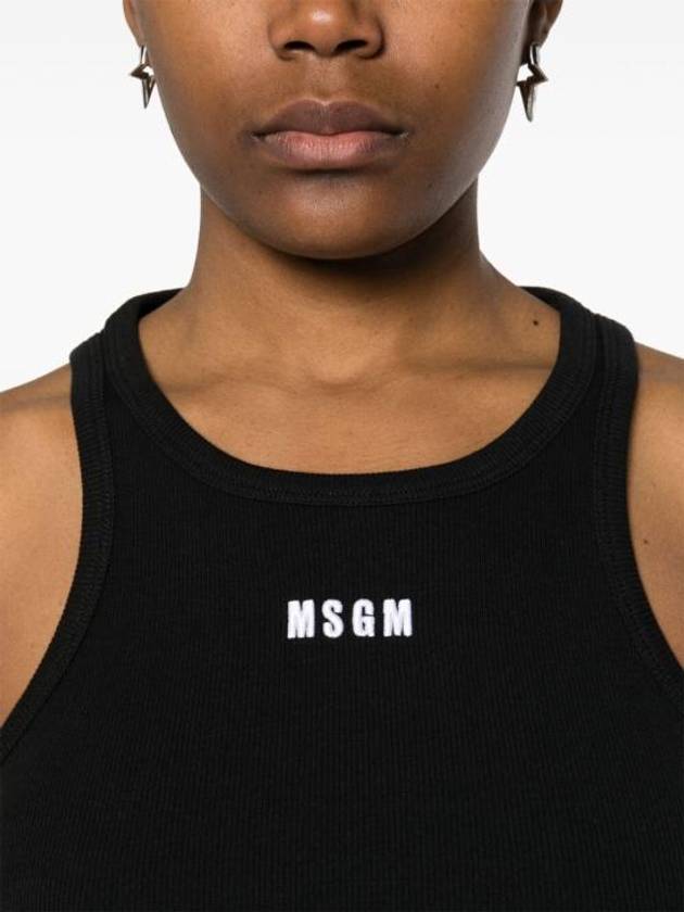 Embroidered Logo Sleeveless Black - MSGM - BALAAN 6