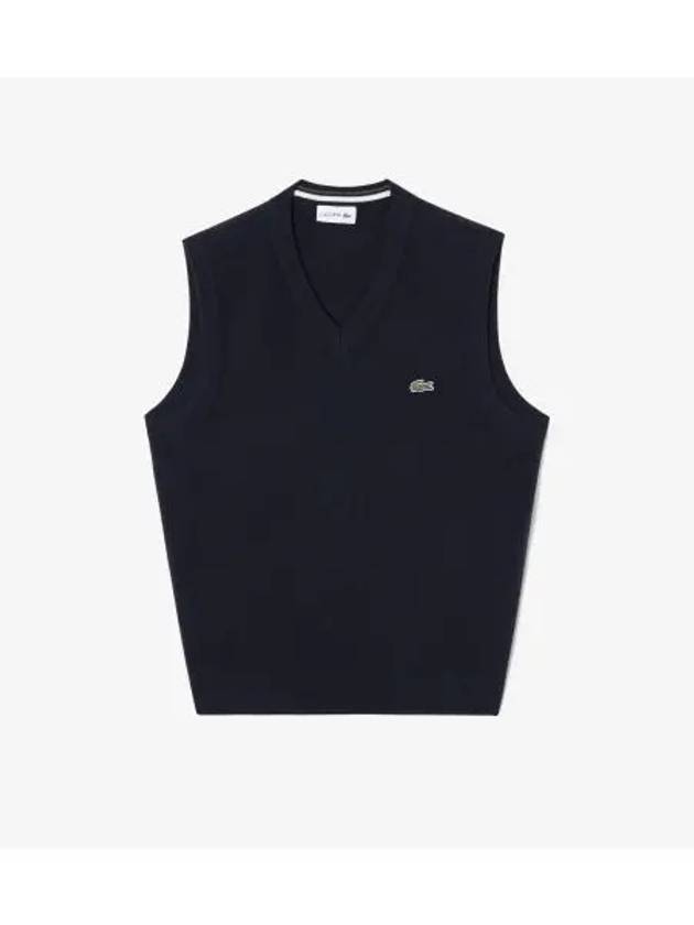 Men's V Neck Vest Navy - LACOSTE - BALAAN 2