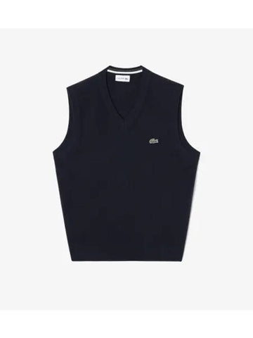 Men s V neck Vest Navy - LACOSTE - BALAAN 1