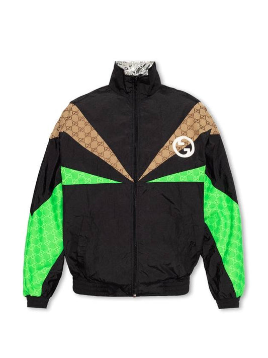 Nylon Zipper Windbreaker Jacket Black - GUCCI - BALAAN 1