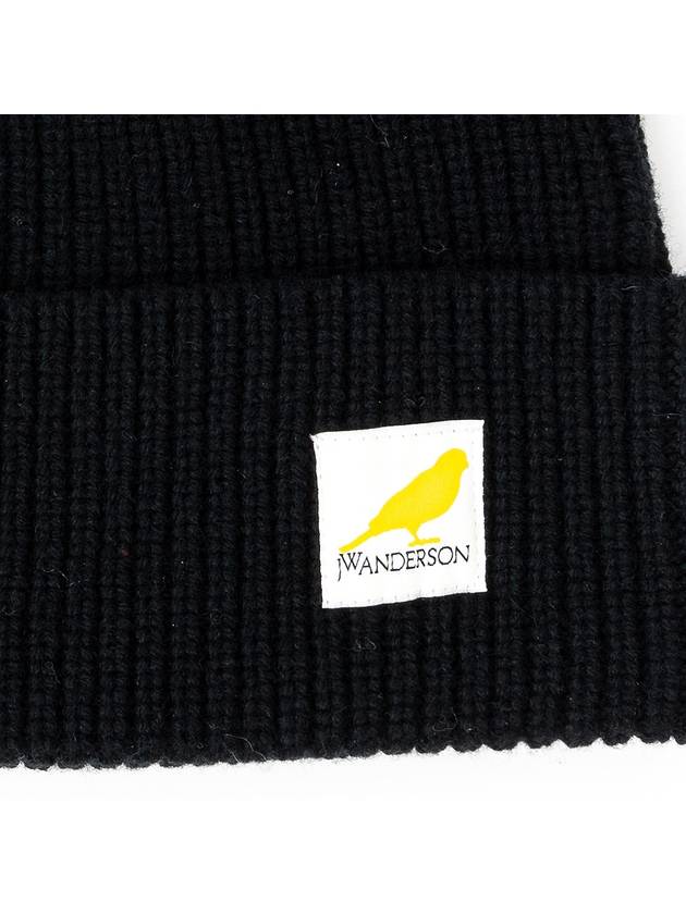 Logo Patch Wool Beanie Black - JW ANDERSON - BALAAN 3