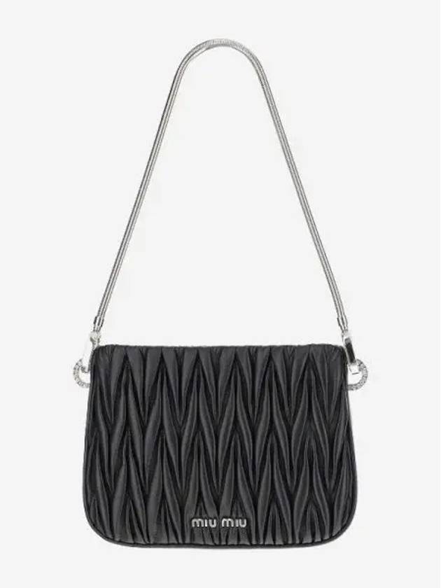 Sassy Matelasse Nappa Leather Handbag Black - MIU MIU - BALAAN 2