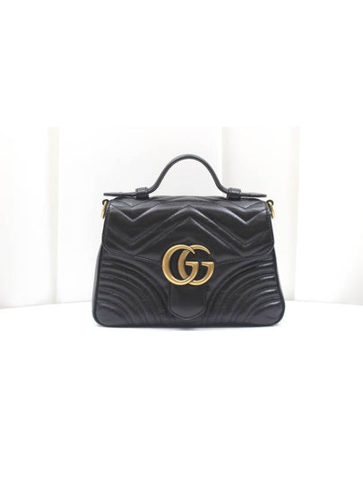 GG Marmont Mini Top Handle Bag Black 547260 - GUCCI - BALAAN 2