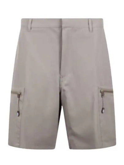 Zip Detail Bermuda Shorts Beige - DIOR - BALAAN 2