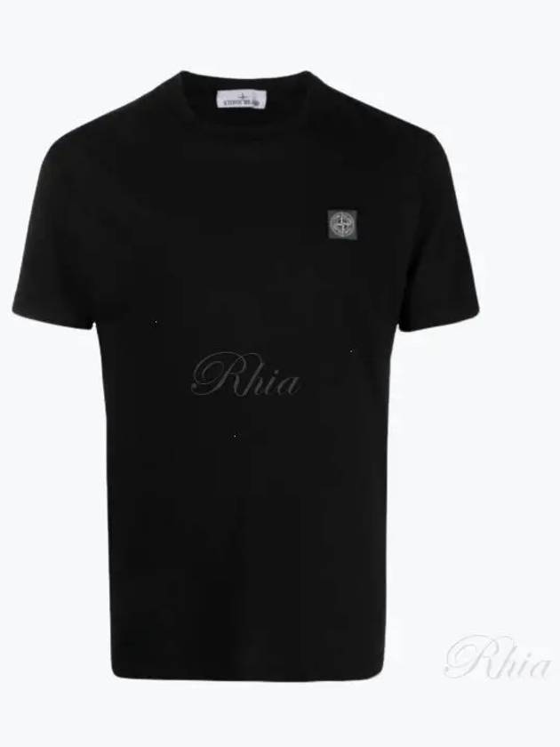 Organic Cotton Short Sleeve T-Shirt Black - STONE ISLAND - BALAAN 2