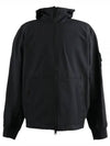 Men's Wappen Patch Softshell Zip Up Hoodie Black - STONE ISLAND - BALAAN 2