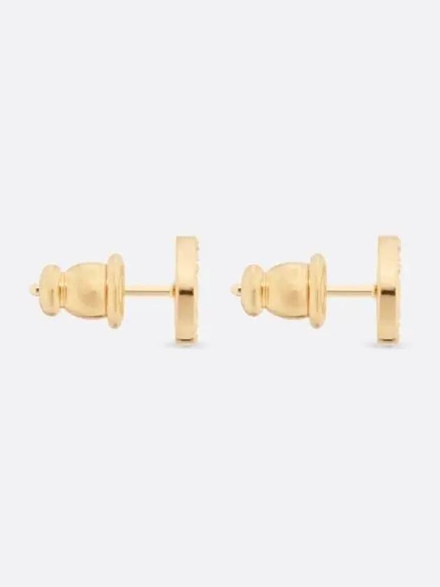 Petit CD Crystal Mini Stud Earrings Gold - DIOR - BALAAN 3