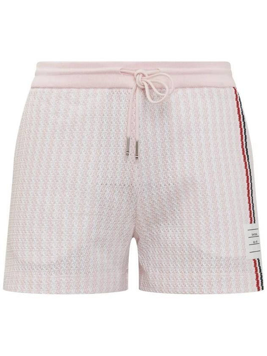 Women's University Striped Cotton Tweed Shorts Light Pink - THOM BROWNE - BALAAN 1