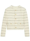 Women's Chasseur Striped Tweed Jacket Ivory - CELINE - BALAAN 2