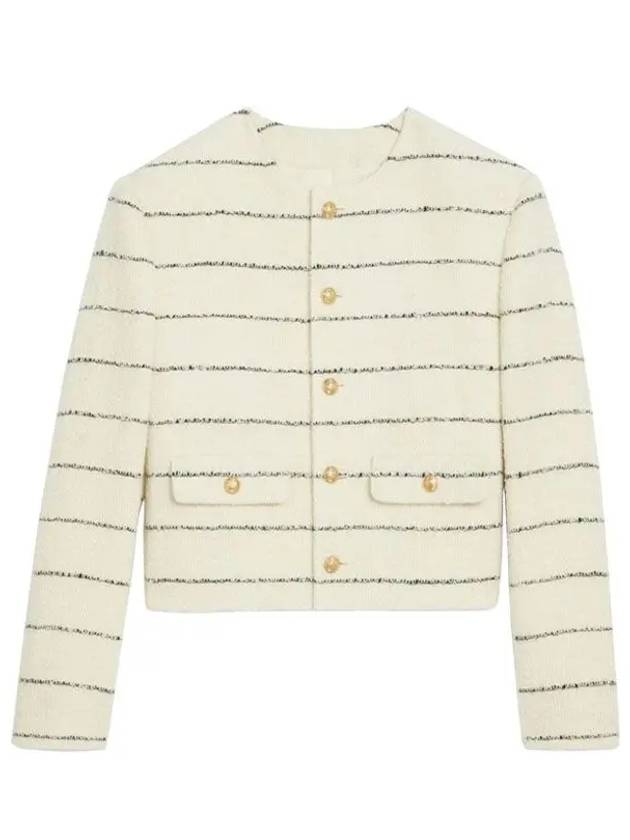 WoMen's Chasseur Striped Tweed Jacket Ivory - CELINE - BALAAN 2