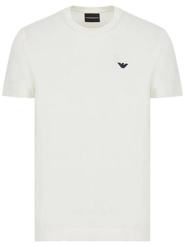 Logo Embroidery Short Sleeve T Shirt White - EMPORIO ARMANI - BALAAN 1