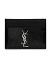 Cassandre Logo Card Wallet Black - SAINT LAURENT - BALAAN 2