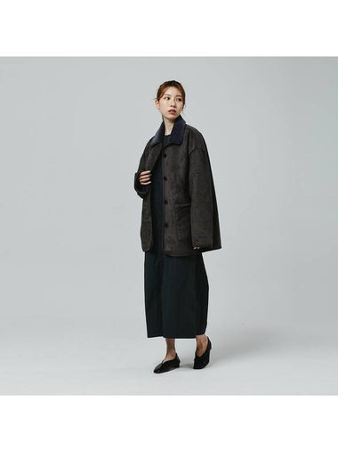 Suede Mink Fur Mustang Coat CHARCOAL - LE SOLEIL MATINEE - BALAAN 1