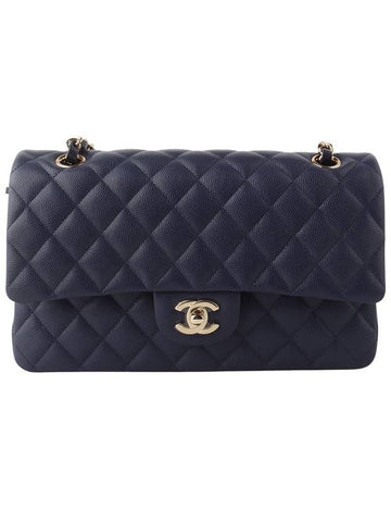 A01112 Caviar Classic 2 55 Medium Gold Chain Shoulder Bag Navy Department Store Invoice 34276 1 - CHANEL - BALAAN 1