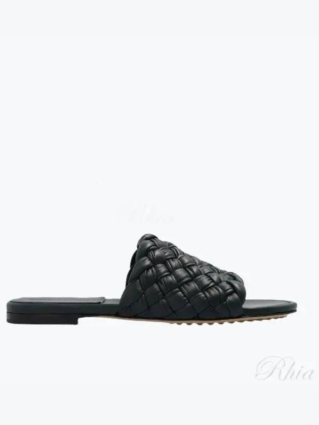 Intrecciato Leather Slippers Black - BOTTEGA VENETA - BALAAN 2