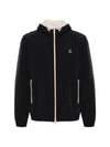 Embroidered Logo Zip-up Hoodie Black - BRUNELLO CUCINELLI - BALAAN 1