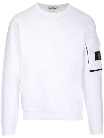 Waffen Patch Zipper Pocket Sweatshirt White - STONE ISLAND - BALAAN 1