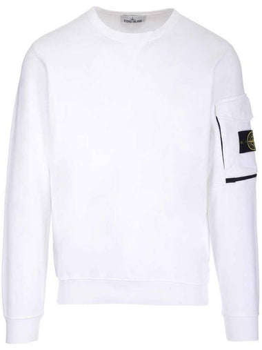 Waffen Patch Zipper Pocket Sweatshirt White - STONE ISLAND - BALAAN 1