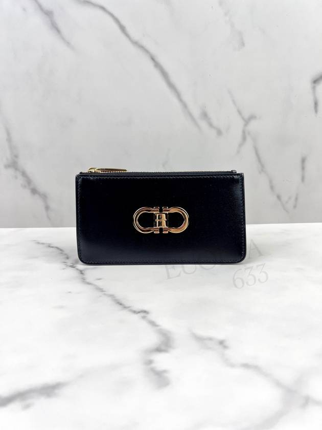 Gancini Credit Card Wallet Black - SALVATORE FERRAGAMO - BALAAN 3