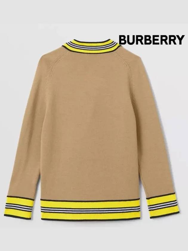 Stripped Trim Wool Cardigan Archive Beige - BURBERRY - BALAAN 4