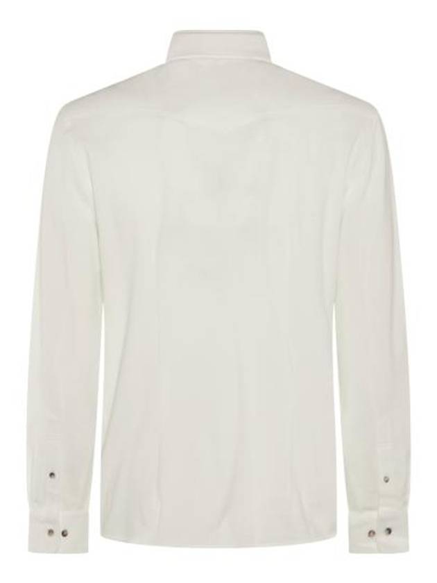 Cotton Long Sleeve Shirt White - BRUNELLO CUCINELLI - BALAAN 3