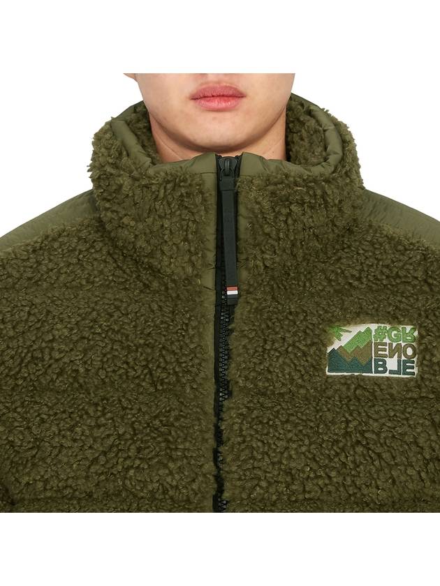 Grenoble Fleece Texture Padding Jacket Green - MONCLER - BALAAN 8