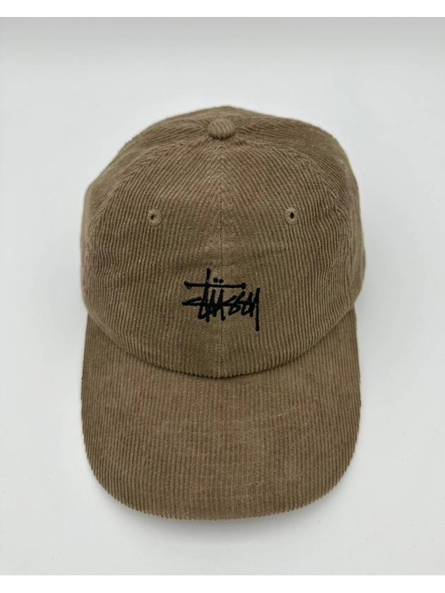 Graffiti Corduroy Low Pro Ball Cap Dark Khaki - STUSSY - BALAAN 3