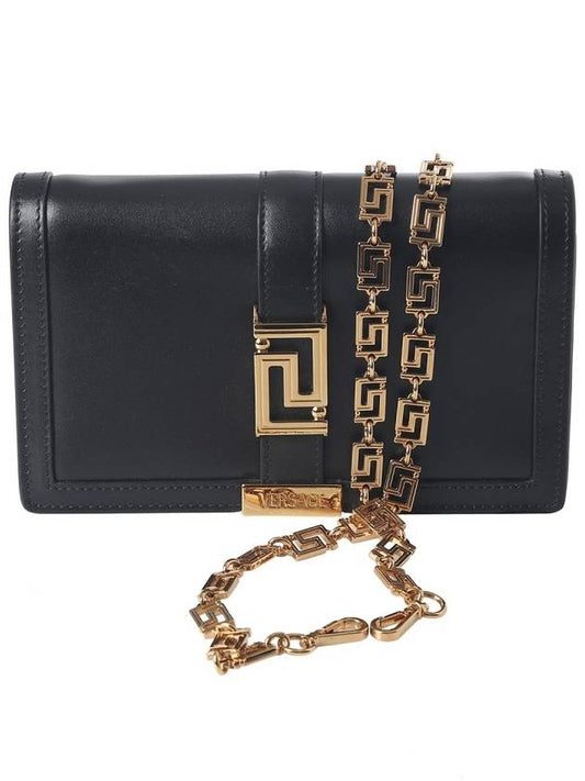 Greca goddess Gold Mini Calf Leather Shoulder Bag Black - VERSACE - BALAAN 2