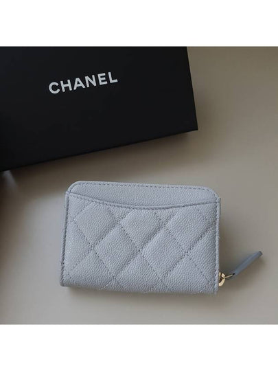 New season zipper card wallet gray gold plated - CHANEL - BALAAN 2