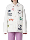 Women's Sailor Workwear Cotton Jacket White - KENZO - BALAAN 1