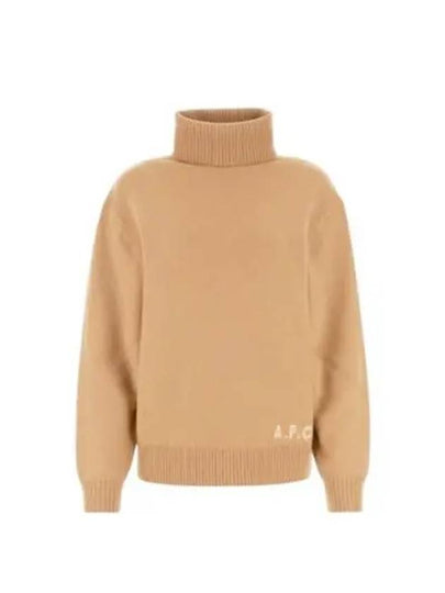 Logo Knitted Wool Turtleneck Camel - A.P.C. - BALAAN 2