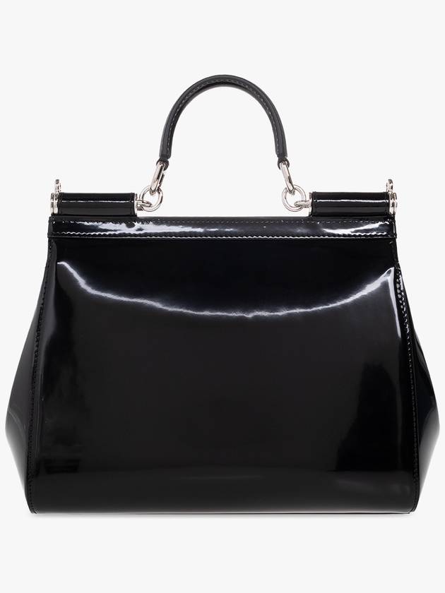 Medium Sicily Palishite Calfskin Tote Bag Black - DOLCE&GABBANA - BALAAN 4