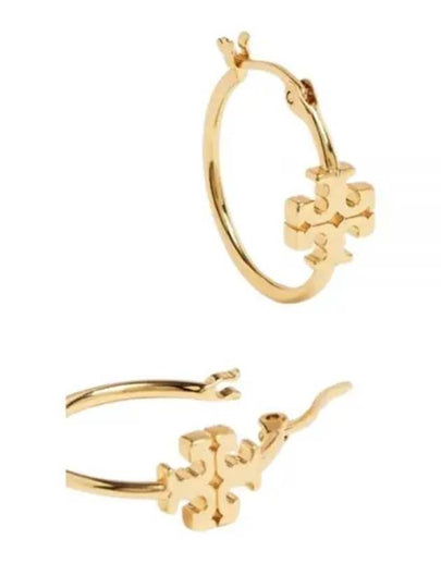 Logo Sculpted Hoop Earrings Gold - TORY BURCH - BALAAN 2