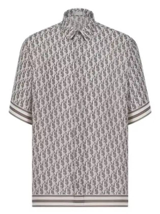 Oblique Short Sleeve Shirt Grey - DIOR - BALAAN 2