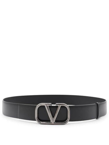 Buckle Leather Belt Black - VALENTINO - BALAAN 1