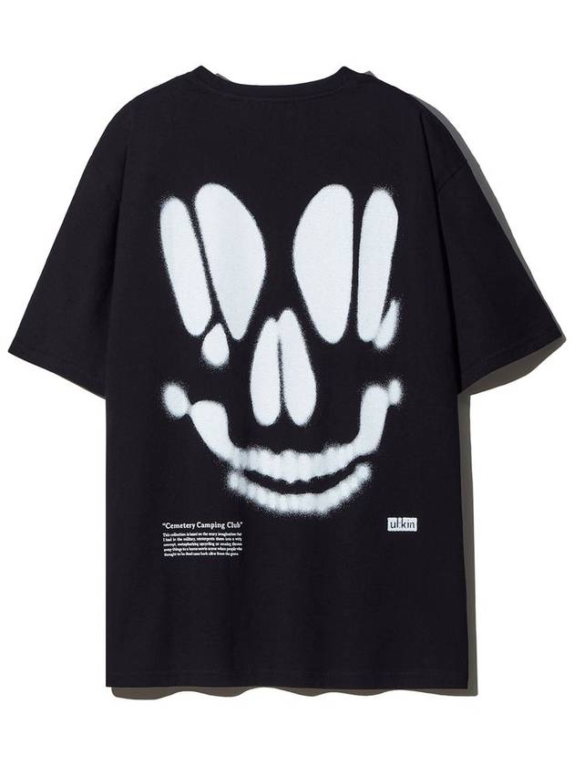 Smudging Skull Graphic Short Sleeve T-Shirt Black - ULKIN - BALAAN 3