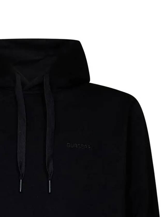 Check EDK Cotton Hoodie Black - BURBERRY - BALAAN 7