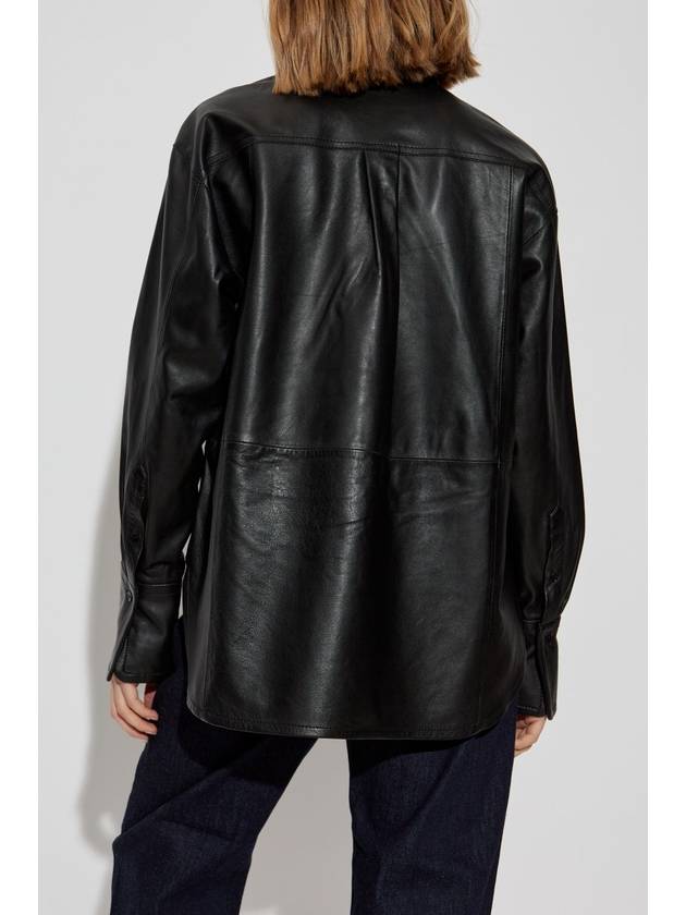 Victoria Beckham Leather Shirt, Women's, Black - VICTORIA BECKHAM - BALAAN 4