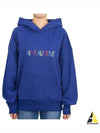 Women's Logo Hoodie Blue - SAINT LAURENT - BALAAN 2