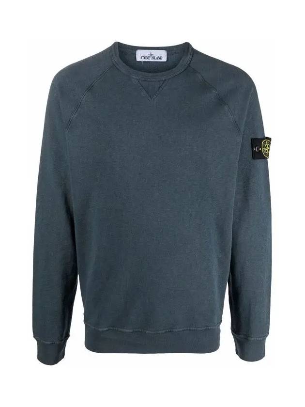 Garment Dyed Malfile Fleece Crewneck Sweatshirt Navy - STONE ISLAND - BALAAN 3